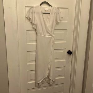 Everly White Wrap Dress